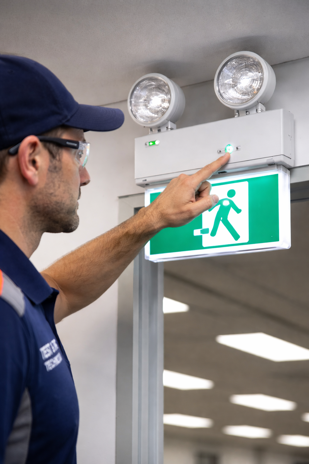 Emergency exit light testing